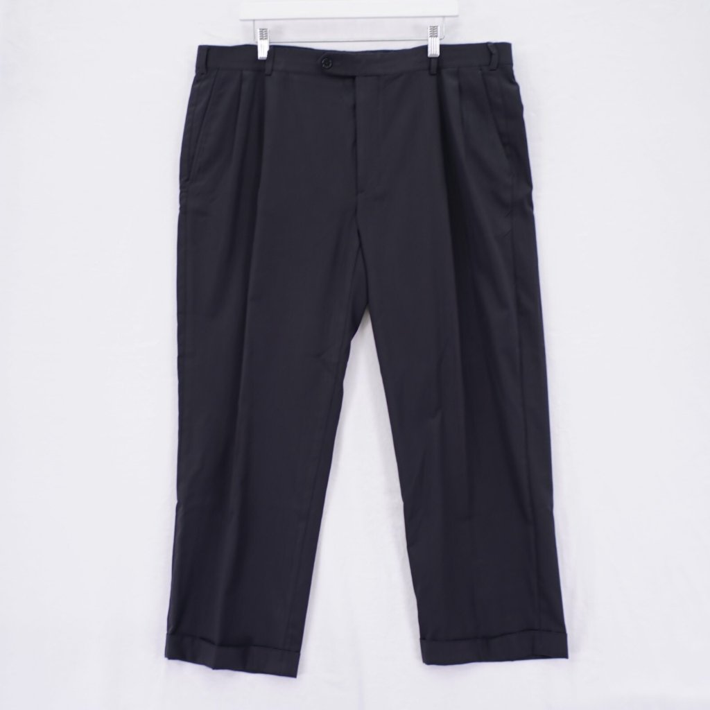Brooks Brothers 346 Stretch Wool Blue Dress Pants Trousers 41 / 28 Pleated Cuffe
